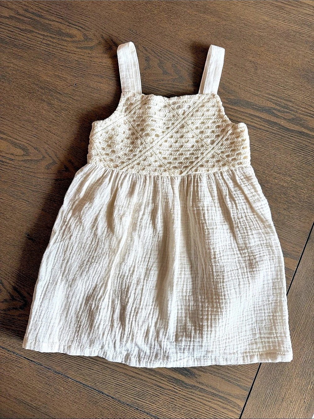 Carter's Toddler Girl Crochet Gauze Dress Cream Size 3T/3A